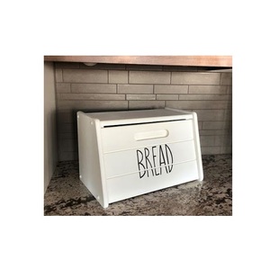 Elegant <b>wooden</b> bread <b>box</b> with spacious interior smooth top lid crafted design maintaining soft fresh bread every day at home - Product Image 6