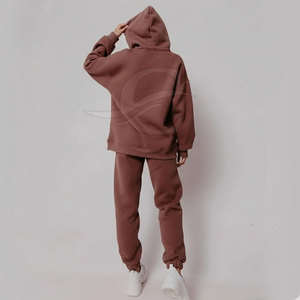 ชุดวอร์มผู้หญิงแบบมีฮู้ดสำหรับฤดูหนาว ผ้าฝ้าย 100% ระบายอากาศได้ดี น้ำหนักเบา สวมใส่สบาย ไซส์ใหญ่ ขายส่ง - Product Image 3