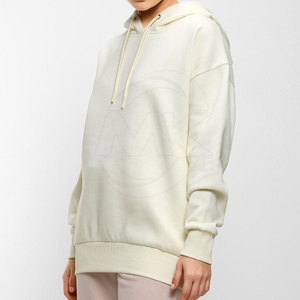 Sudaderas con capucha de lana para mujer de color sólido con logotipo personalizado para ropa informal de invierno posición de logotipo frontal - Product Image 2