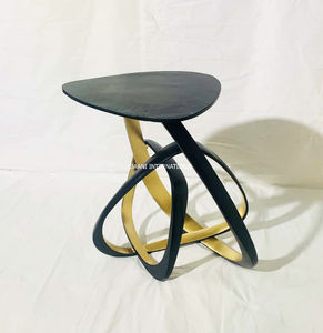 Table d'appoint moderne de luxe avec plateau en marbre et base en métal artistique élégante, mobilier d'accent contemporain pour salon et bureau - Product Image 6