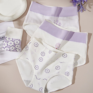 Logo personnalisé OEM conception dames adorable taille haute à motifs culotte impeccable étudiant slips filles broderie pur non tissé - Product Image 4