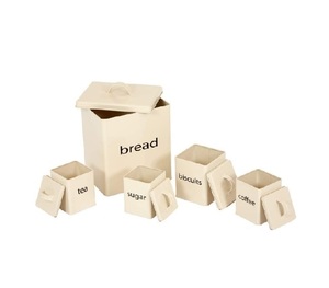 กล่องโลหะบรรจุกระป๋องสีขาวแฟนซีสำหรับใช้ในห้องครัวกล่องเก็บของทำด้วยมือคุณภาพสูง - Product Image 1