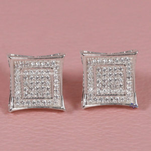 Glamorous 925 Sterling <b>Silver</b> Earrings Featuring Round Brilliant Cut Moissanite Diamonds Perfect for Women in Vvs Clarity - Product Image 1