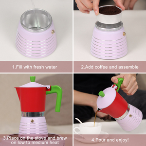 Juego de Regalo de Café Romántico Navideño Personalizado, Juego de Cafetera <span class=keywords><strong>Moka</strong></span> de Aluminio, Cafetera Espresso para Estufa con Tazas de Vidrio para Él y Ella - Product Image 6