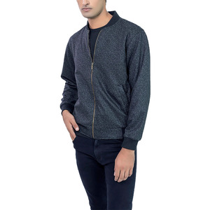 Chaqueta bomber con cremallera de invierno personalizable para hombre con cuello levantado y dobladillo acanalado último diseño disponible para venta al por mayor - Product Image 5