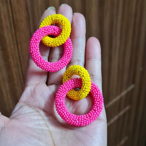 Nouveaux produits 2025, boucles d'oreilles de Noël en perles à faire soi-même, boucles d'oreilles pendantes circulaires creuses délicates, perles, boucles d'oreilles pour femmes, accessoire - Product Image 1