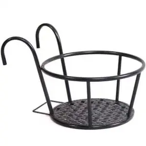 Hanging Flower Pot Holder Round Balcony Iron Planter For Wholesale Supplier For Plant/Flower Shop/ Balcony
