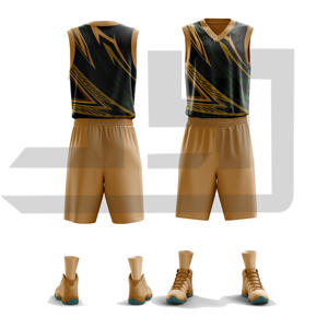 Conjunto de Pantalones Cortos de Baloncesto Sublimados Personalizados, Transpirables, 100% Poliéster, con Cordón Ajustable, Unisex para Adultos - Product Image 5