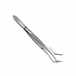 Pince à épiler en acier inoxydable Meriam à pointe coudée dentelée 16cm pince à épiler en coton chirurgical dentaire utilisation chirurgicale - Product Image 4
