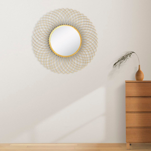 กระจกเหล็กลวดติดผนังชุบทองแบบทันสมัยสินค้ามาใหม่หรูหราสำหรับบ้านห้องนั่งเล่นห้องนอนห้องน้ำตกแต่งผนัง - Product Image 4