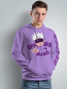 Men <b>Jujutsu</b> <b>Kaisen</b> Ora Ora Anime Printed Embroidered Hooded Winter 100% Cotton Sweatshirt <b>Hoodies</b> - Product Image 6