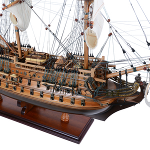 T203S San Felipe L60cm Présentoir en bois fabriqué à la main avec voiles ouvertes Peinture Style nautique Décoration intérieure Cadeau de collection - Product Image 3