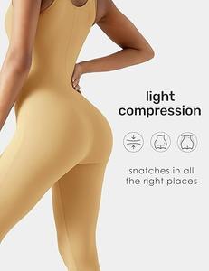 2025 Spring Workout Seamless Yoga Gym Bodycon Rompers Sexy <b>Racerback</b> Tummy Control Padded <b>Bra</b> Comfortable Running Sweat Suit - Product Image 5