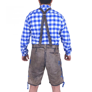 Short Lederhosen pour homme Tenue traditionnelle brodée en faux daim pour les festivals de bière Oktoberfest et les fêtes du patrimoine culturel - Product Image 4