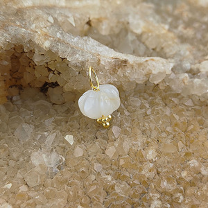 White Moonstone Pumpkin Shape Pendant <b>Sterling</b> <b>Silver</b> Rhodium Plated Gold <b>Wire</b> Wrap Handcarved Fancy Flower Shape Necklace Charm - Product Image 2