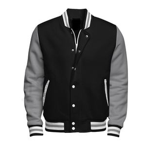Veste d'université pour hommes personnalisée à la mode OEM patchs en chenille corps en laine avec manches en cuir contrastées logo brodé veste universitaire personnalisée - Product Image 1