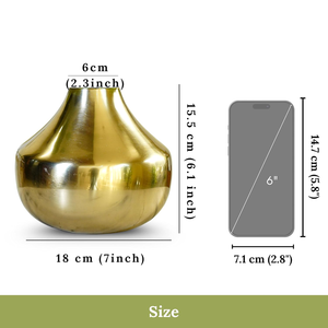 Jarrón Redondo de Metal para Flores, Artículo Decorativo de Mesa para Festivales, Decoración del Hogar, Dormitorio, Sala de Estar, Oficina, Boda, Hecho de Aluminio - Product Image 2