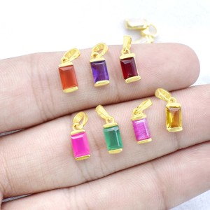 Collier en or avec chalcédoine aqua, serti à griffes, bijoux en pierres précieuses, minimaliste, fait à la main, cadeau pour l'amour - Product Image 3