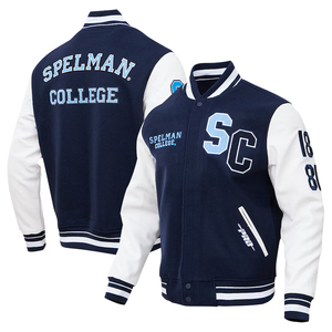 Chaquetas de béisbol de lana de gran tamaño para hombre, parches personalizados, logotipo bordado, cuello levantado, venta al por mayor, chaqueta de invierno con etiqueta personalizada - Product Image 1