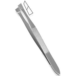 Pinzas para Cejas AESCO INSTRUMENTS de Acero Inoxidable con Punta Inclinada, Diseño Personalizado de Alta Calidad, Herramienta de Belleza Portátil para Hombres - Product Image 2