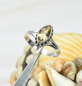 Genuine Yellow Citrine Bezel Setting 925 Sterling Silver Marquise Shape Gemstone <b>Ring</b> Dainty Jewelry <b>for</b> <b>Men</b> Women Wedding - Product Image 3