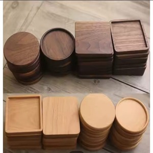 Wholesale Custom Wood Coasters Factory Direct Acacia Cork <b>Bamboo</b> Walnut Beech for <b>Coffee</b> <b>Cups</b> Promotional Coaster Product - Product Image 3
