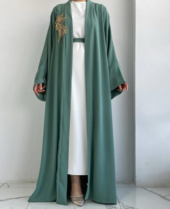 Abaya brodée en tissu Nida de haute qualité, vêtements de fête islamiques pour femmes, prix de gros, nouveautés - Product Image 5