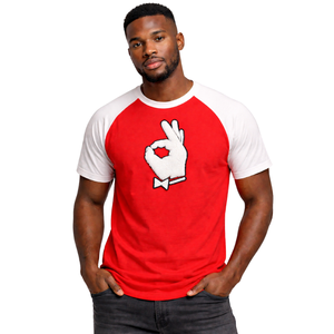 Kappa Alpha Psi YO Hand Sign 1911 <b>Red</b> Raglan Long Sleeve T <b>Shirt</b> Premium Cotton Greek Fraternity Casual Wear Tee - Product Image 1
