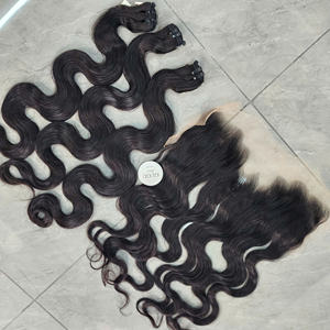 Extensiones de Cabello Humano Vietnamita Virgen 100% con Onda Natural, Doble Trama, con Línea M, Extensiones de Cabello Virgen Lagos con Cierre - Product Image 3