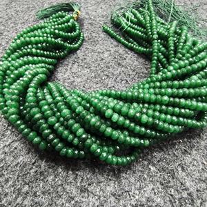 Collier de perles d'émeraude naturelle, perles d'émeraude facettées de 4 mm, collier de perles d'émeraude vertes, fermoir en argent sterling - Product Image 4