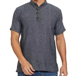 Kurta สั้นผ้าฝ้ายเนปาลสำหรับผู้ชายแฟชั่นชาติพันธุ์แท้และทันสมัย - Product Image 1