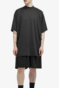 Pantalones cortos atléticos sólidos negros para hombre con cintura elástica, ligeros, transpirables, de secado rápido para deportes de gimnasio o trajes informales - Product Image 4