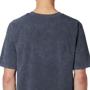 เสื้อยืดคอกลมแขนสั้นทรงปกติสำหรับผู้ชาย สีพื้น ผ้าฝ้ายฟอกสี สไตล์ลำลอง ผ้าเจอร์ซีย์ถัก ดีไซน์เรียบง่าย - Product Image 4