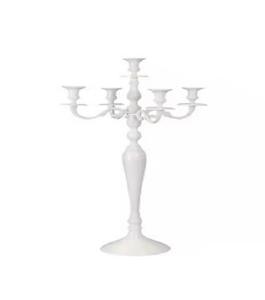 Candelabro blanco Candelabro de metal alto Centro de mesa de boda - Product Image 1