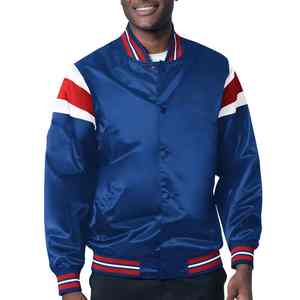 Chaqueta universitaria de satén personalizada para hombre, tela lisa y brillante, puños acanalados, forro suave y ajuste atlético informal y elegante - Product Image 1