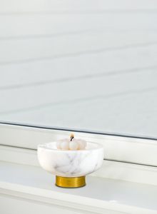 HOT SELLING MARBLE <b>WHITE</b> FINISH CLASSIC Party Decorative Bowl Centerpiece <b>Table</b> Accent Modern Design Quality Luxury - Product Image 3