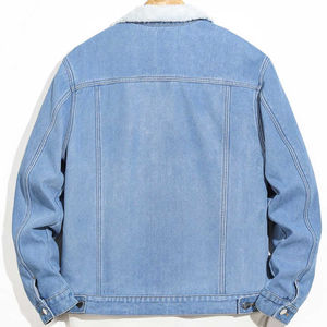 Vêtements jeans en denim Offre Spéciale grande taille hommes poche à rabat épaule tombante veste denim noire surdimensionnée hommes avec votre nom de marque - Product Image 6