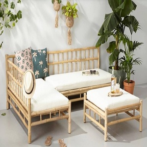 ชุดโซฟาหวายสำหรับห้องนั่งเล่นกลางแจ้งทำจากไม้ไผ่ดีไซน์แบบราชวงศ์เฟอร์นิเจอร์ไม้ไผ่ชุดโซฟาห้องนั่งเล่นสวน - Product Image 6