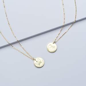 925 Sterling Silver 18K Gold Vermeil Custom Pinky Promise Collier Personnalisé Symbole Amitié Pendentif Lien Chaîne Bijoux - Product Image 3