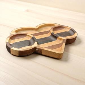 Plateau de service en bois polyvalent FT01 Prix d'usine Vente en gros Formes et tailles personnalisées Plateau en bois naturel artisanal - Product Image 2