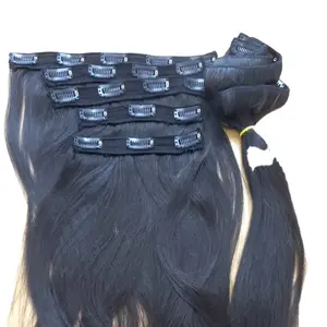Manufacturing companies vietnam 100% raw hair clip in human hair extension Single Donor Double Drawn DHL FEDEX UPS