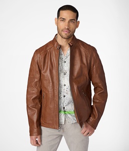 RTS veste en cuir véritable pour hommes design en peau de mouton de haute qualité nouvelle mode vente chaude avec fermeture à glissière hiver - Product Image 1