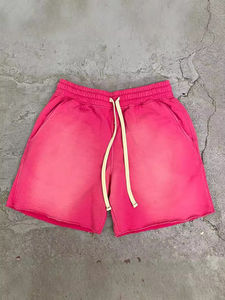 กางเกงขาสั้นผู้ชายทรงหลวมพิมพ์ลายพัฟหน้าจอคุณภาพสูงผ้าคอตตอนสำหรับซักแบบย้อนยุค - Product Image 4