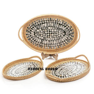 ถาดหวายดีไซน์สุดหรูถาดรองเสิร์ฟแบบทำมือสไตล์คลาสสิก - Product Image 2