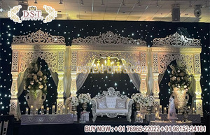 Escenario DE BODA canadiense con tema blanco especial, escenario blanco elegante para recepción y eventos, configuración de escenario de gran fibra de boda moderna - Product Image 5