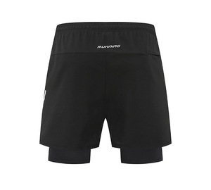 Short de sport décontracté deux couches pour hommes 2 en 1 Short de sport à séchage rapide Short de course uni de longueur moyenne avec logo personnalisé Expédition DDP - Product Image 6