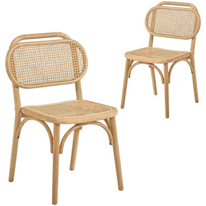 Salai – chaise de salle à manger de jardin en rotin tissé avec matériau en bois massif de teck pour une utilisation intérieure et extérieure - Product Image 6