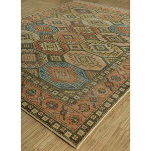 Erbe Hand Knotted Wool <b>Rugs</b> Red Orange Geometric Abstract Pattern Classic <b>Boho</b> Style Big Rectangle for Home Hallway GS-7061 - Product Image 2