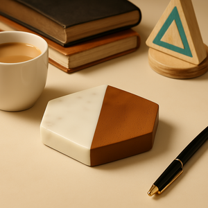 Acacia Wooden Coaster with Multiple Cup Holder Marble-Wood Tabletop <b>Protection</b> Kitchen Accessories & Dining <b>Table</b> Decor coaster - Product Image 2