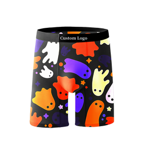 Sous-vêtements pour hommes, boxers courts avec imprimé <span class=keywords><strong>fantôme</strong></span> d'Halloween mignon, tissu modal doux et respirant pour un confort quotidien - Product Image 1
